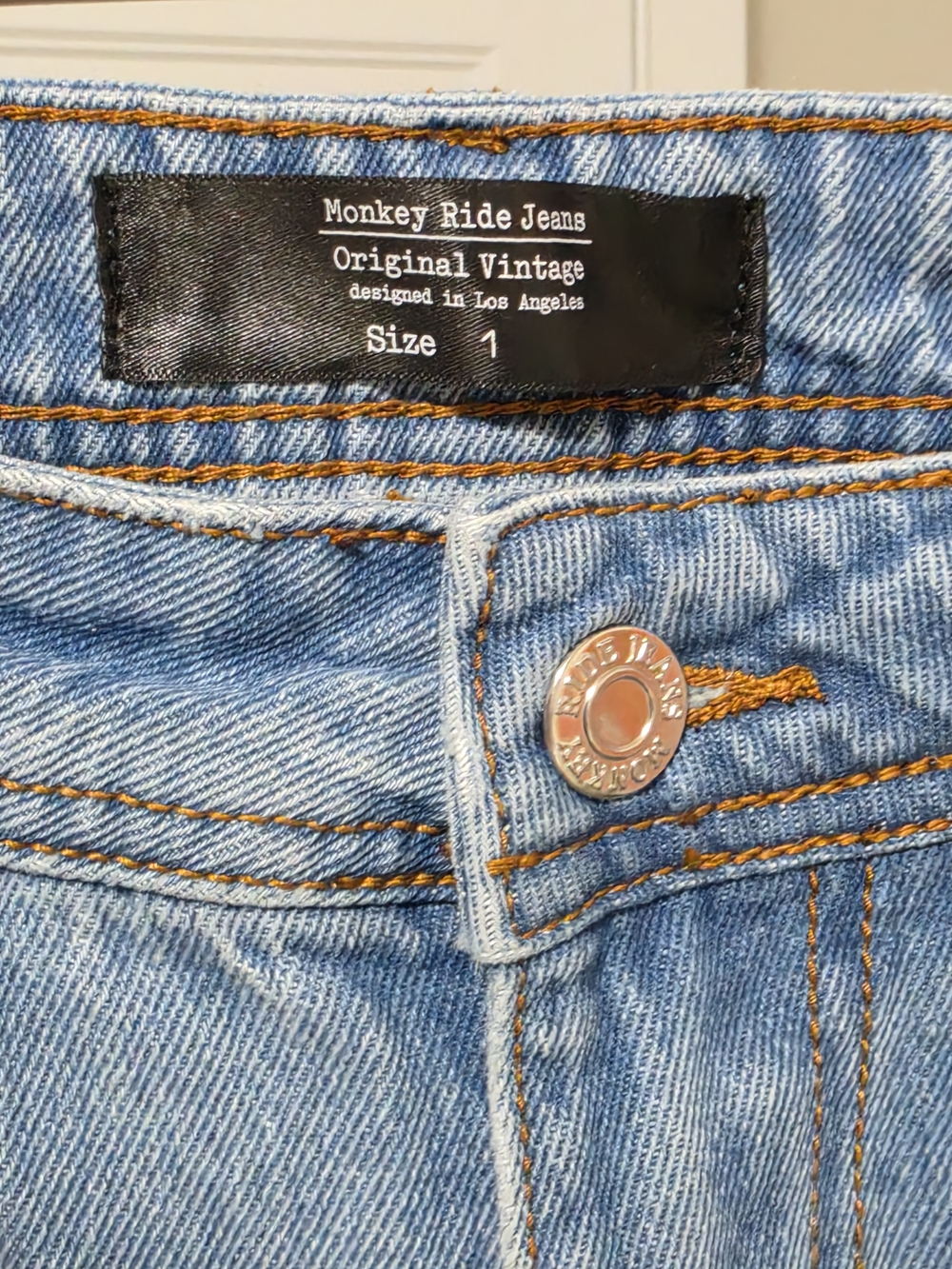 Monkey RIDE Jeans Original VINTAGE Light Wash Carpenter Jeans Size 1 - Picture 5 of 6
